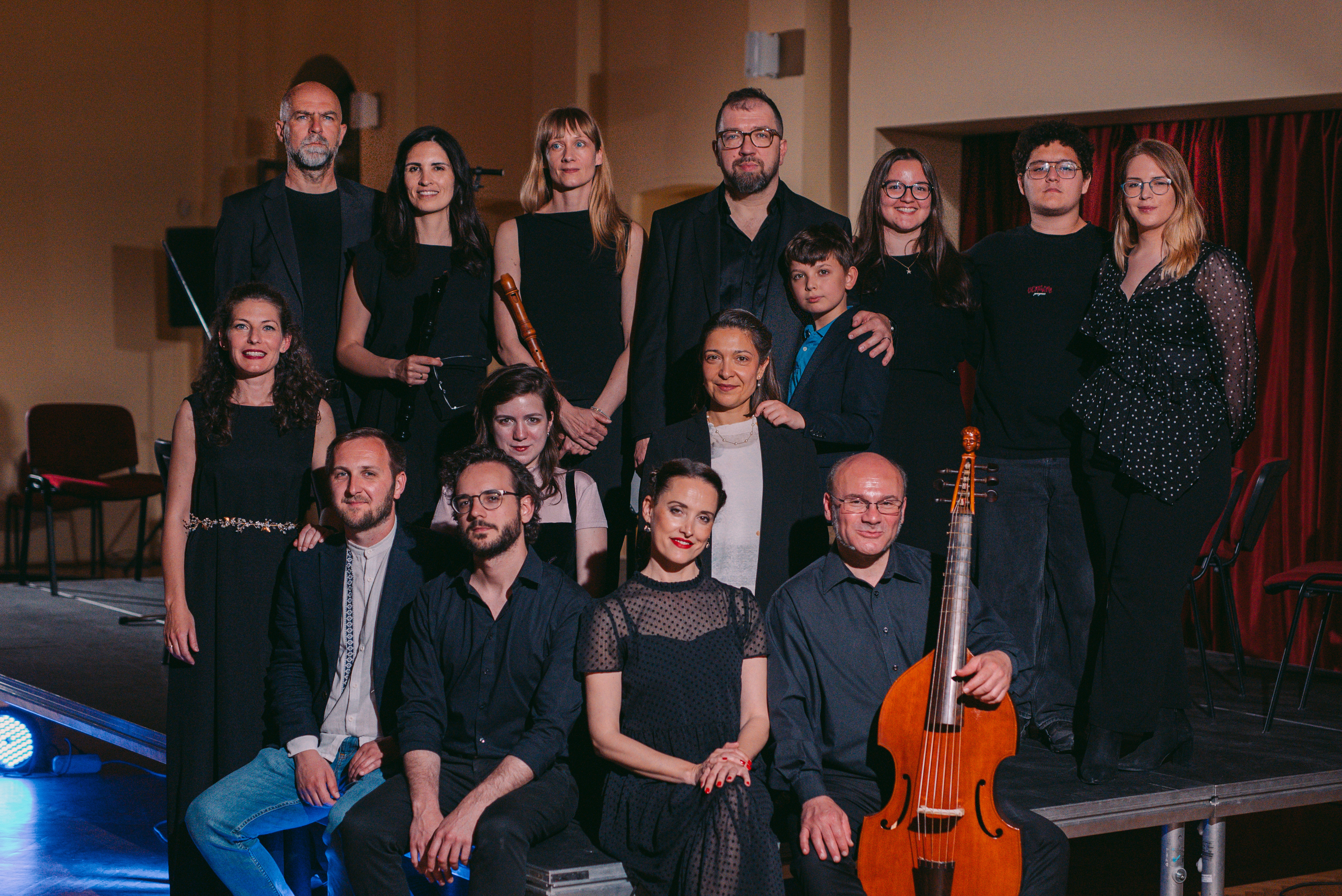 Group portrait of participants in The Bridge Cantata after the performance
