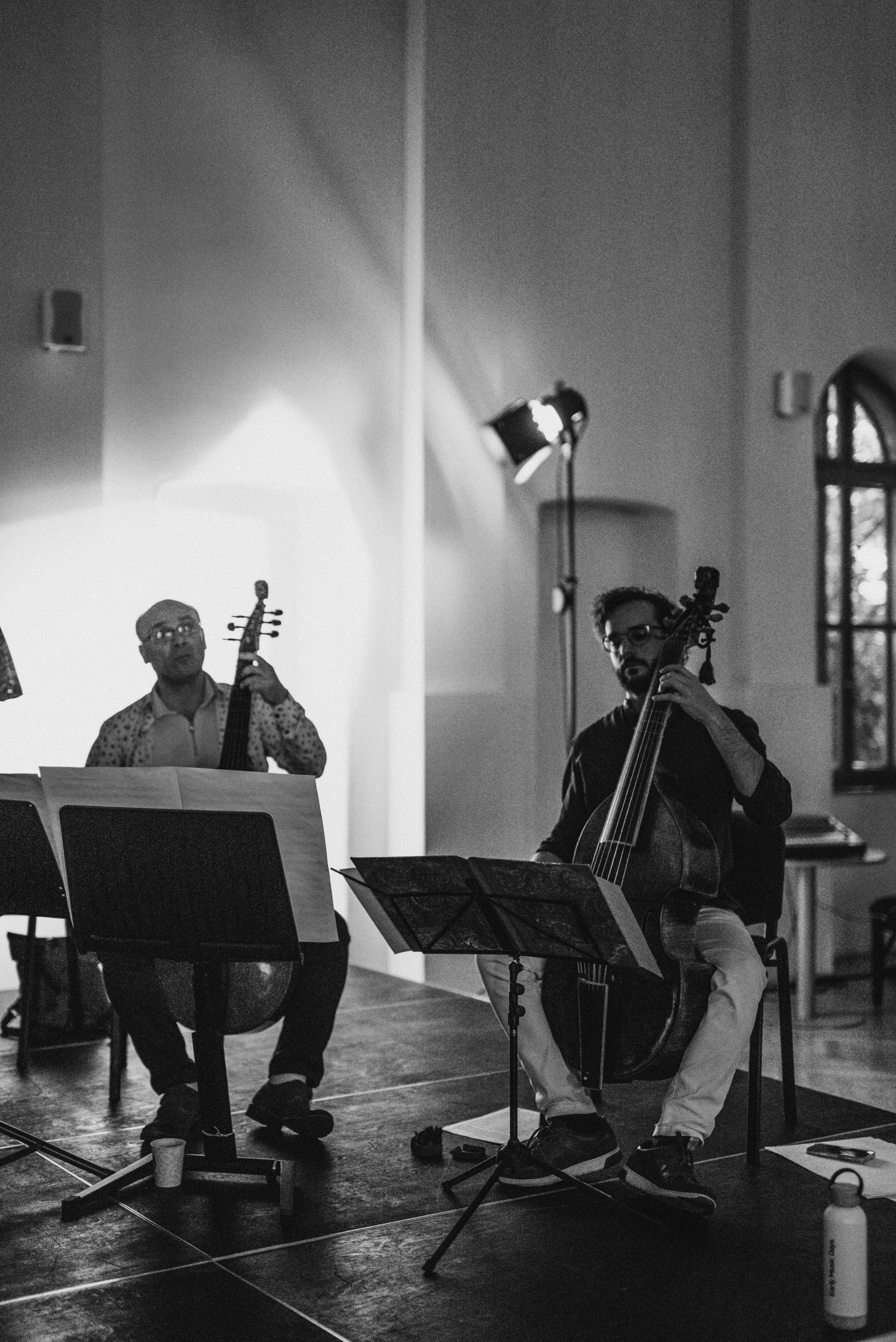 Musicians during ensemble rehearsal for The Bridge Cantata