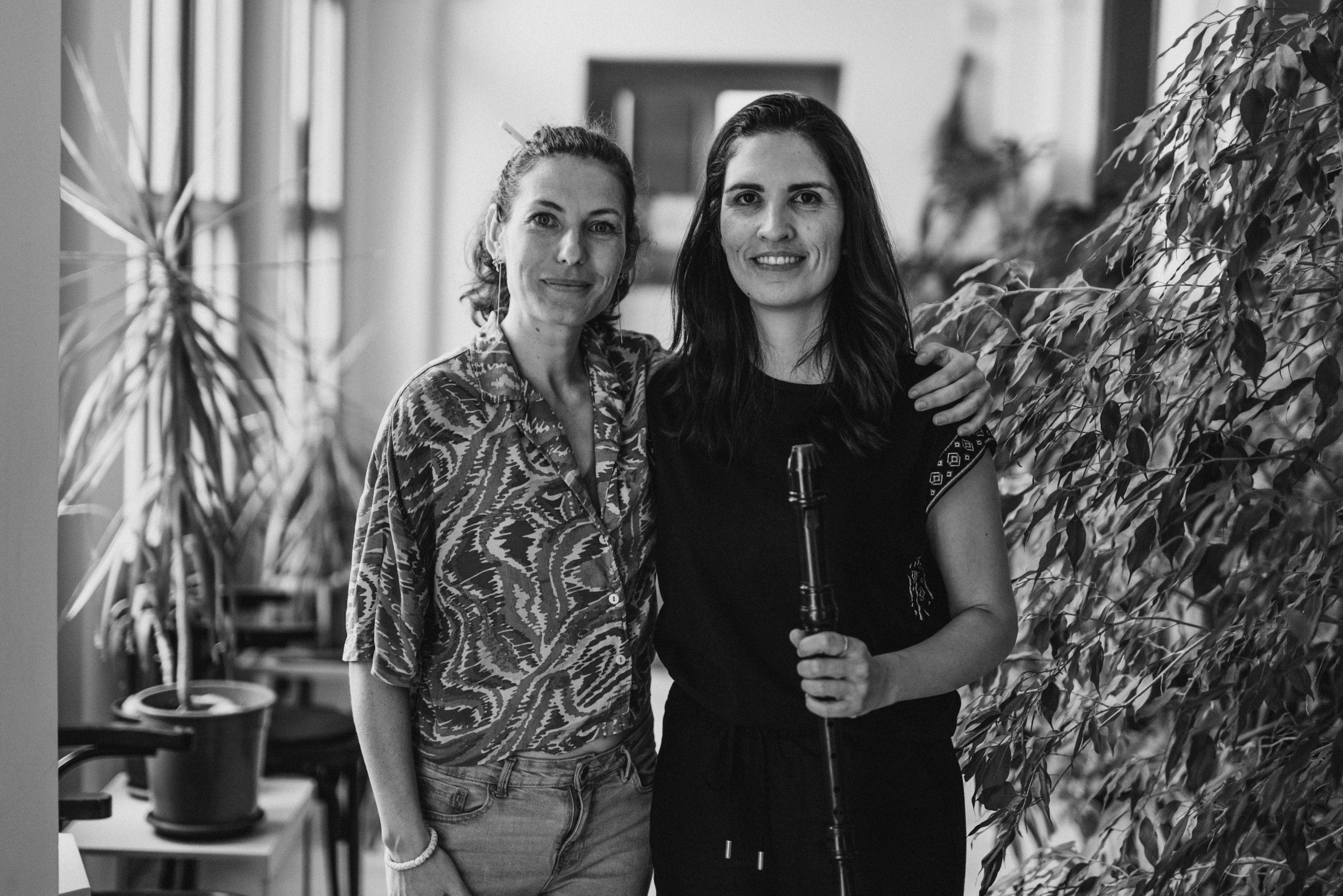 Portrait of collaborators during rehearsal for The Bridge Cantata